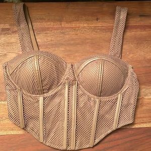Brown bustier top from boutique